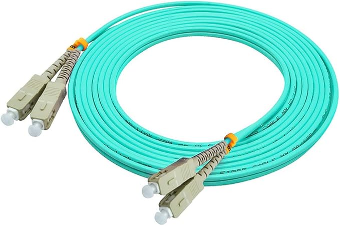 Jeirdus 1Meter 3ft Duplex 50/125 10G OM3 Multi-Mode Fiber Optic Cable Jumper - SC to SC Optical Patch Cord