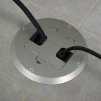 RACO 6239SS Floor Kit with Recessed Duplex 15A TR Device and Adjustable Steel Box, 1-Gang, Stainless Steel