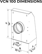 VENTS-US VCN 100 - Wall Mounted Outdoor Exhaust Ventilation Fan Compatible with 4 Inch Duct Diameter - 238 CFM