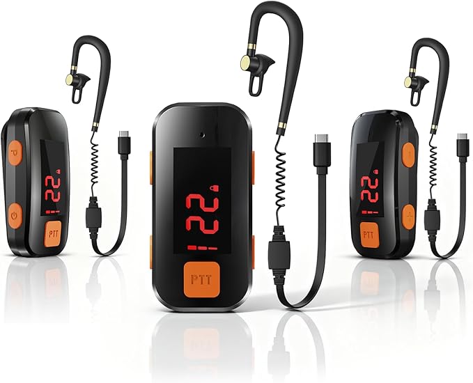 3 Pack Mini Walkie Talkies, Waterproof Small Walkie Talkies Two Way Radio with Earpieces for Outdoor, Restaurants, Hiking, Baseball, Hospital, Tourism, Adults