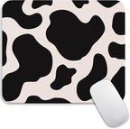 Armanza Square Mouse Pad Black Cow Print,Personalized Premium-Textured Custom Mouse Mat Design,Washable Mousepad Cloth,Non-Slip Rubber Base Computer Mouse Pads for Wireless Mouse