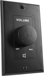 Rockville VOL7035 Black 35W 70V Wall Volume Control Zone Controller, 11-Step Attenuation, 1-Gang Black Finish, Durable Design for Commercial Audio Systems