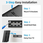 Fixed TV Wall Mount for Most 26-60 Inch Screen, Low Profile TV Mount with Quick Release Lock, Ultra Slim Wall Mount Bracket, Max VESA 400x400mm, Holds up to 99 lbs, up to 16”Wood Studs by USX STAR