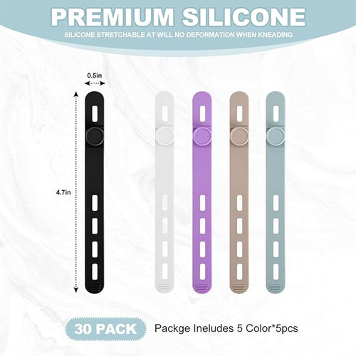 15 Pcs Cable Ties ，Silicone Cable Ties, Reusable Cord Organizer for Charger Cables, Hair Dryer, Home & Office, Flexible Cord Wraps for Electrical Wires (15 Pcs Cord Organizer)