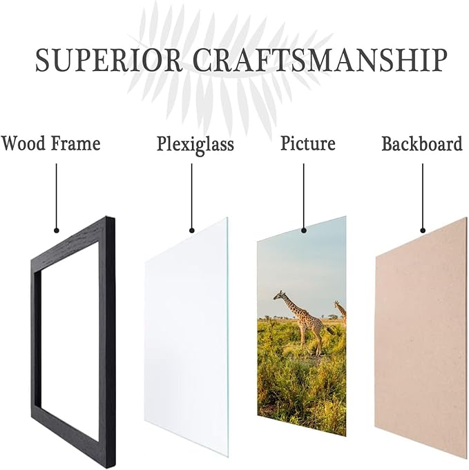TKYGU 12x14 Picture Frame Black Set of 5,Wooden Frame 12x14 Wall Gallery Poster Photo frame with Durable Shatter Resistant Plexiglass for Wall Mounting Family -friend- wedding best gift