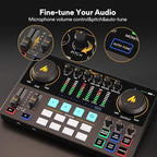 MAONO Audio Interface, MaonoCaster 10-Channel Podcast mixer with Pro-preamp, 48V Phantom Power, Bluetooth, 11 Customize sound pads for Recording, Streaming, Youtube, TikTok, PC, Guitar (AME2)