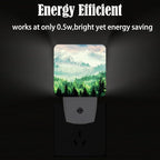 FSHVQKD Mountain Forest Landscape Painting Night Light,Plug Into Wall Decor for Stairway,Hallway,Kitchen,Dusk to Dawn Sensor Nightlights for Boys/Girls/Women/Men Room Gifts