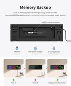 Digital Wall Clock, Large Display Digital Clock with 11 RGB Colors, Wall Clock with Night Light, Alarm Clock, Date, Week, Temp, DST for Living Room, Bedroom, Classroom Decor, Gift for Senior Mom Dad