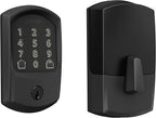 SCHLAGE BE489WB GRW 622 Encode WiFi Deadbolt Smart Lock, Keyless Entry Touchscreen Door Lock with Greenwich Trim, Matte Black