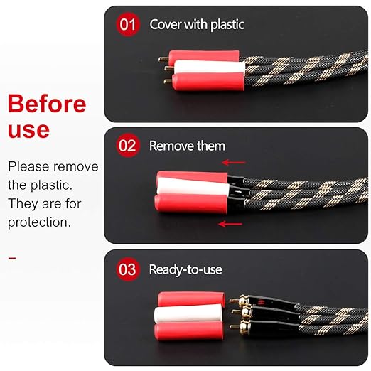 SKW RCA Y Splitter Cable 1 Male to 2 Male Subwoofer Cord, BG Series Ultra-high Purity Copper RCA Y Cable with OD 7.0mm, Multiple Shield Stereo Audio Cable for Subwoofer, Home Theater 6.5ft (2M)