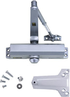 Boomerang Medium Duty Automatic Commercial Door Closer - D703 Hydraulic UL 3 hr. Fire Rated Closer, Surface-Mounted Size 3 for Home & Light Commercial Doors, Aluminum/Silver (US26D)