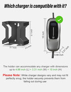 BMZX EV Charger Holder J1772, Wall Mount Kit for Electric Car Charger, SAE J1772 Cable Organizer, Nozzle Holster Dock & J-Hook for Charging Station
