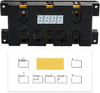 316455410 Range Oven Control Board for Electrolux Kenmore, Gas Range 7 Button Control Board Clock 5304518661 316222800 （White）