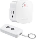 DEWENWILS Remote Control Outlet, Upgraded Version Wireless Remote Light Switch for Lamp, Household Appliances, 15A/1875W, 100 FT Long Range, Compact Side Plug, ETL Listed, White…