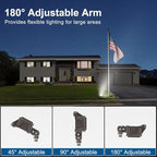 DAKASON 30W LED Flood Light Outdoor, Dusk-to-Dawn Photocell 180° Adjustable Knuckle, 3900LM 5000K Replaces 100W HPS/MH, IP65 Waterproof Outdoor Security Lighting Fixture, 100-277Vac, ETL Listed