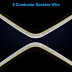 18AWG Speaker Wire 250 FT, 18 Gauge Audio Security Alarm Hookup Control Low Voltage Cable, Home Theater Wire, Automotive Wire, White Cord with Yellow Polarity Marker, CCA, 2 Conductors Electrical Wire