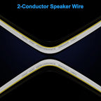 18AWG Speaker Wire 200 FT, 18 Gauge Audio Security Alarm Hookup Control Low Voltage Cable, Home Theater Wire, Automotive Wire, White Cord with Yellow Polarity Marker, CCA, 2 Conductors Electrical Wire