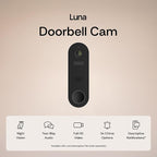 Luna Doorbell Camera Wireless, AI Human/Package Detection, Instant Alerts, Night Vision, 2-Way Audio, Battery/Wired Powered, Cloud Storage, 2.4GHz Wi-Fi Smart Video Doorbell with Chime