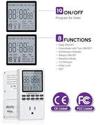 Outlet Timer, NEARPOW Multifunctional Programmable Timer with Countdown and 7-Day Digital Infinite Repeat Cycle Intermittent, 19 ON/Off Programs for Electrical Outlets, 3 Prong, 15A/1800W