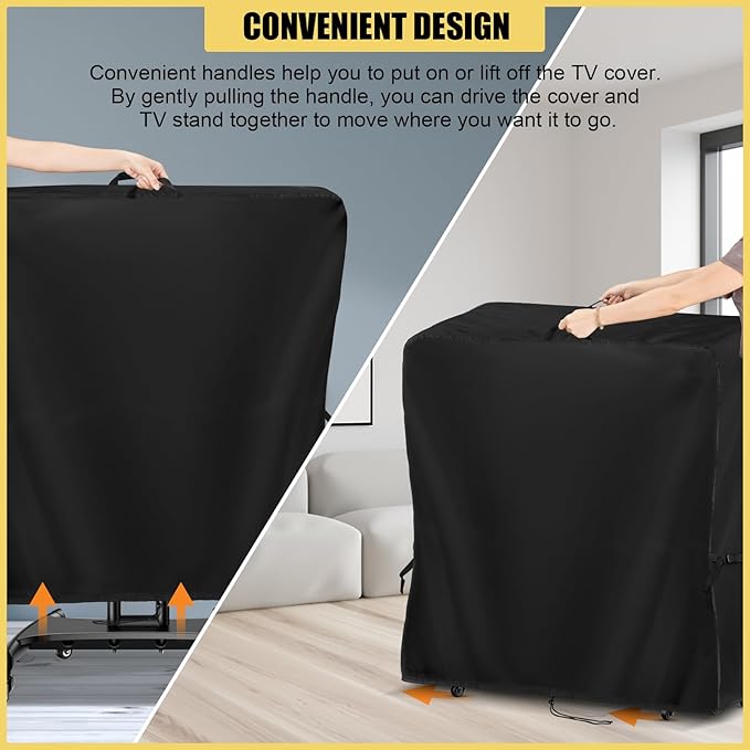 Hdenmist Outdoor TV Cover 40 Inch Weatherproof, Waterproof Outdoor TV Stand Covers for Rolling Mobile TV Stand Cart, Heavy Duty TV Screen Protector Covers for Outside- 40”L x 14”W x 55”H(Cover Only)