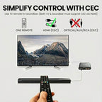 Avantree HAX06 – HDMI ARC Audio Extractor with Passthrough for TV, Soundbar & Headphones Simultaneous Use, CEC Volume Control, Optical & RCA Outputs