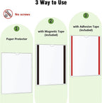 Mutualsign 2 Pcs Wall Sign Holder 8.5"x11" Magnetic Sign Holder, Rigid Print Protectors with Magnet Strips and Adhesive Strips, Wall Mount Plastic Paper Holder for Office Store Home Window Display (Clear)