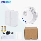 KOOSTONE Wireless Door Chime & Door Bell Chime with Rechargeable Receiver, 55 Tunes, Up to 600ft Range - Magnetic Door Chime Sensor for Home & Business Door Entry Chime Alert (1 Receiver + 2 Sensors)