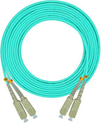 Jeirdus 50Meters 160ft SC to SC Duplex 50/125 10G OM3 Multi-Mode Fiber Optic Cable Jumper Optical Patch Cord SC-SC