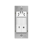 TOPGREENER Dual Tech Humidity Sensor Switch, Infrared PIR Motion & Air Moisture Detection, Bathroom Fan & Light Control, Adjustable Timing, Neutral Wire Required, UL Listed, TDHOS5, White