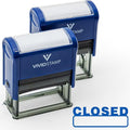 Basic Closed Self Inking Rubber Stamp (Blue Ink) - Medium 2 Pack