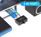 Dingsun 4-Way Stereo Audio Switcher, Bi-Directional Right and Left Channel Audio Selector Box for Blu-ray Players or DVD Players Active Speakers (4In-1Out /1In-4Out)(1In-4Out /4In-1Out)