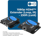 OREI 4K HDMI over Ethernet Extender Over CAT5/CAT6/CAT7, with IR Upto 164 Feet - Loop Out - 4K @ 30Hz 1080P Full HD Signal Distribution (EX-170C)