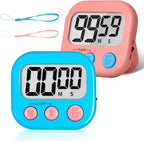 ZILLEEN Classroom Timer for Kids Teachers 2 Pack Digital Timers, Blue & Pink