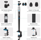 Taisioner Camera Desk Mount with 360° Ball Head, 15.7"-35.4" Adjustable Aluminum Alloy Stand - 6.6LBS Load C Clamp for DSLR, Ring Light, Live Streaming, Photo/Video Shooting
