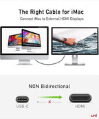 uni USB C to HDMI Cable 3ft 4K@60Hz, ONE-Way USB Type-C to HDMI Braided Cable (Thunderbolt 3/4 Compatible) with MacBook Pro/Air 2023, iPhone 15 Pro/Max, Samsung S24, Chromebook and More