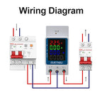 GUETNEU Color Digital Display Energy Meter Multifunction Tester Rail-Mounted Meter GT2P-E, 80270V AC, 0100A, 025KW, 50/60Hz. Measurement of Volts, Amps, Watts, Hertz, PF and Kilowatt-Hours