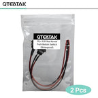 QTEATAK 1/2"(12mm) Pre-Wired Mounting Hole On/Off Red Mini Round Waterproof Momentary Push Button Switch JF-33B -2Pack