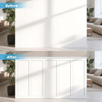 Art3d Premade Board and Batten Paintable Wainscoting Kit, MDF Accent Wall Panel for Kitchen Bedroom Living Room Home Decor Covers 189 x 54 in. Molding Trim Slat with Edge Strip