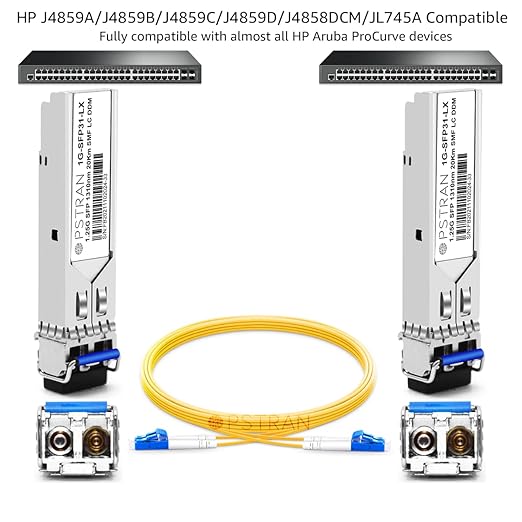 OPSTRAN 1000BASE-LX/LH SFP Optical Transceiver Module Compatible with HPE Aruba J4859D J4859DCM JL746A ProCurve J4859C J4859B J4859A 1310nm 20km DDM Duplex LC SMF 10 Pack
