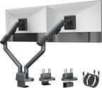monTEK Dual Monitor Stand Mount with USB for Up to 35" Screens, Each Arm Holds Max 24.3lbs, Full Motion Adjustable Monitor Arm Desk Mount with C-Clamp/Grommet, VESA 75/100mm, Space Gray, MA1010UCDG-D