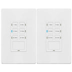 TG 30-Min Countdown Timer Switch for Bathroom Fans and Household Lights, 1-5-10-15-20-30 Min Settings with Manual Override, Always On Blue LED, Neutral Wire Required, UL Listed, White, 2 Pack