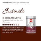 illy Whole Bean Coffee, Guatemala Single Origin Dark Roast, 100% Arabica, Premium Italian Coffee, Ideal for Espresso, Drip, Moka and French Press Brewing, 8.8oz, 6 Pack