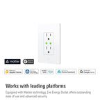Eve Energy Outlet (Matter) 3-Pack – Smart Outlet & Power Meter, App & Voice Control, No Bridge, Thread, Works with Apple Home, Alexa, Google Home, SmartThings, 100% Privacy, Requires Thread Router