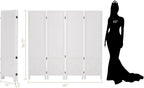 Wnutrees 4 Panel Pegboard Display, 5 Ft Wood Folding Privacy Screens Room Divider, Portable Freestanding Display Board for Craft/Art Shows, Retail, Events, Wall Organizer, Rustic Barnwood, White