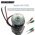 BRINGSMART 12V 40rpm DC Worm Gear Motor 40kg.cm Self-Locking Reversed Engine Mini Turbine Geared Motor for DIY Robot Rotating Table Door Lock Curtain Machine (12V 40rpm)
