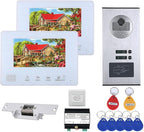 2 Apartment Bus 2 Line Video Doorbell Intercom System 7 Inch Electronic Door Lock Home