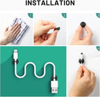 18 Pack Mini Cable Clips, Znben Cord Organizer Holder Adhesive Cord Management Charger Wire Holder Clips for Desk, Home, Office, Car, Cubicle, Nightstand Black