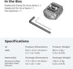 SmallRig HawkLock H38 Quick Release Mount Plate for Arca-Swiss, QR-Slide Camera Mount Plate for Arca with Two 1/4"-20 Screw, Silicone Pad and 1/4"-20 Threaded Hole for Manfrotto Plate or Tripod - 4486