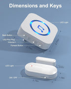 Door Chime,Wireless Door Open Alarm-SANJIE Door Entry Chime with 26 Chimes 5 Adjustable Volume Mute Mode for Business/Home/Store, Pool Alarm with 500ft Range LED Indicators, 1 Receivers + 1 Sensors
