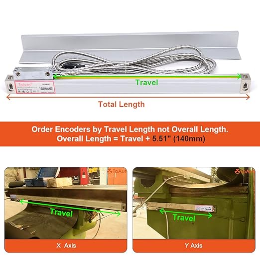FASTTOBUY 10"+18"+20" 3 Axis Digital Readout DRO Display 5um Precision TTL Linear Glass Scale for Drill EDM Mill Lathe,(250mm+400mm+500mm).